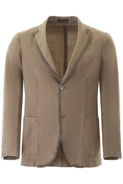 Shop The Gigi Linen Blazer In Beige