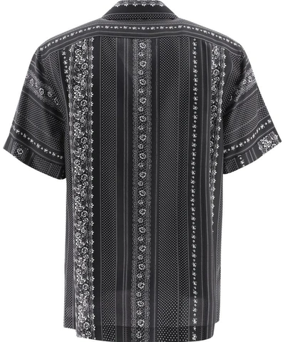 Shop Dolce & Gabbana Hawaii Silk Shirt In Black  