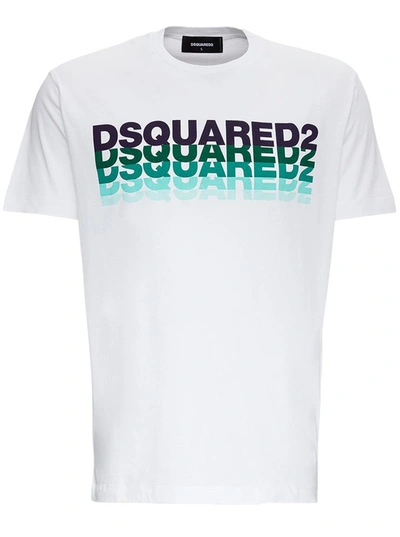 Shop Dsquared2 Cotton T-shirt With Front Logo Print In White