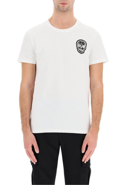 Shop Alexander Mcqueen T-shirt Skull Patch In White