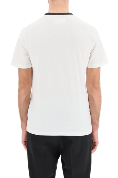 Shop Maison Margiela 3-pack T-shirt With Stamps In White Body Contrast Rib