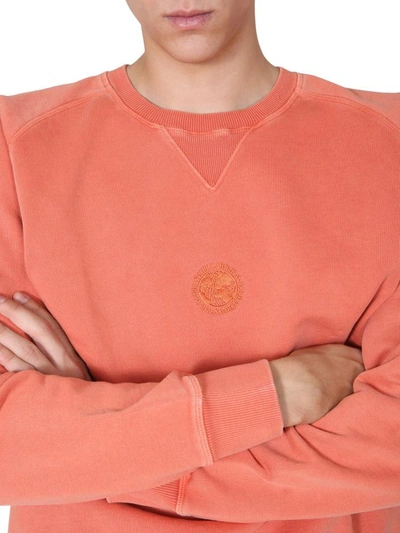 Shop Nigel Cabourn Crew Neck Sweatshirt In Orange