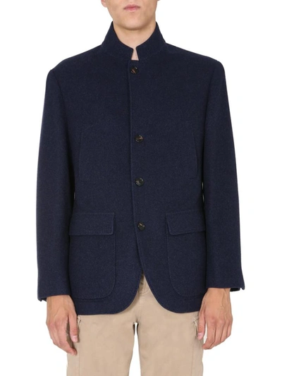 Shop Brunello Cucinelli Single-breasted Jacket In Blue