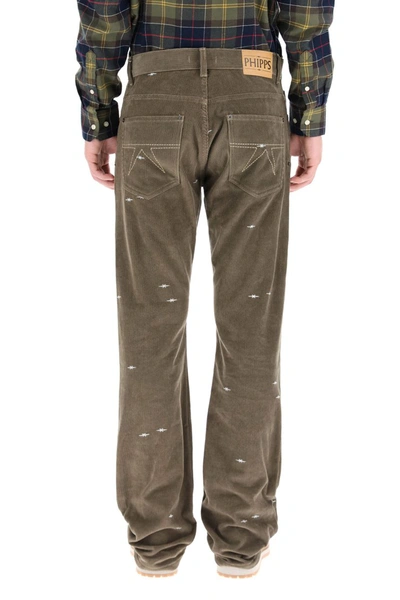 Shop Phipps Cut Velvet Boot Jeans In Bush Grey