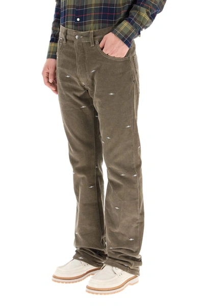 Shop Phipps Cut Velvet Boot Jeans In Bush Grey