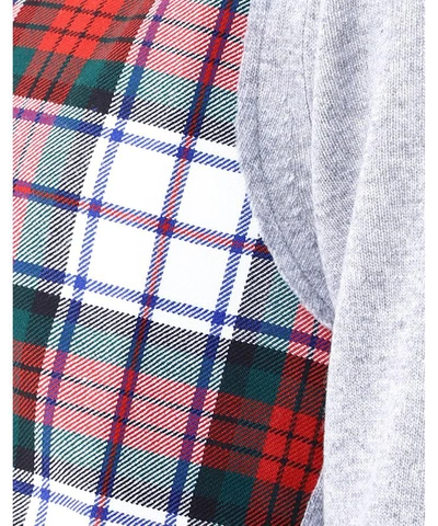 Shop Comme Des Garçons Shirt Tartan Wool Cardigan In Grey