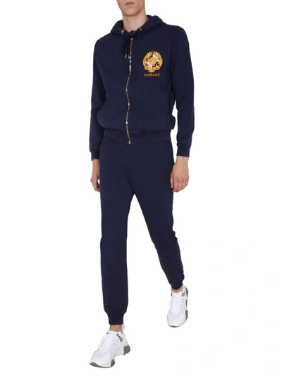 Shop Versace Jogging Pants In Blue