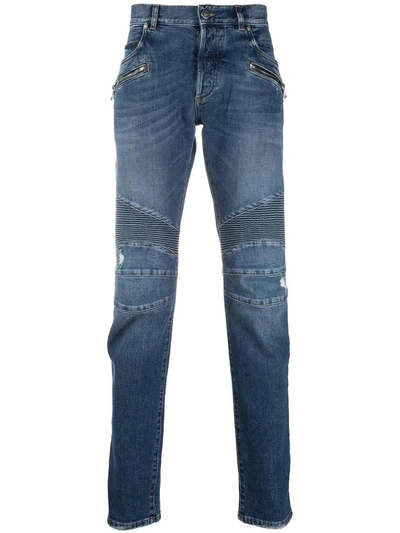 Shop Balmain Jeans In Bleu