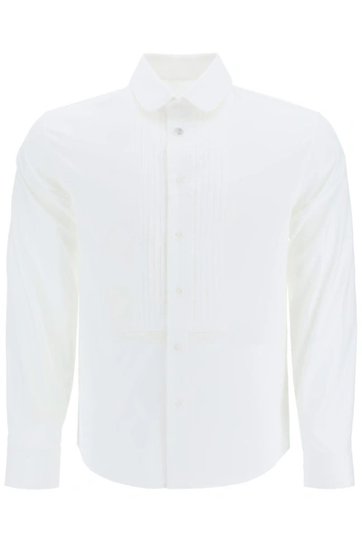 Shop Off-white Now Print Tuxedo Shirt In White Black