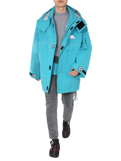 Shop Off-white Hooded Jacket In Blue