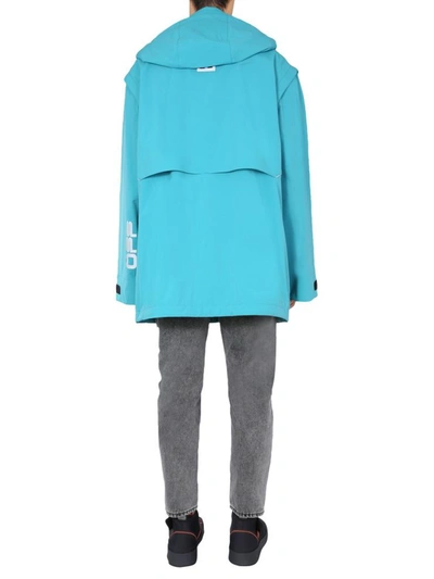 Shop Off-white Hooded Jacket In Blue