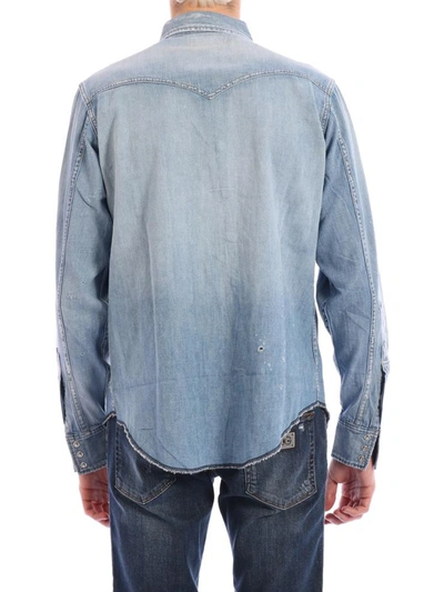 Shop Saint Laurent Western-style Shirt In Light Blue