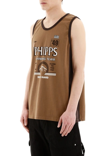 Shop Phipps Printed Tank Top In Brown Lead Sides