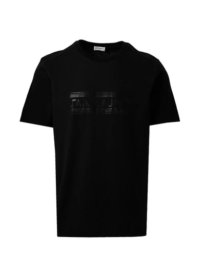 Shop Saint Laurent T-shirt Maxi Logo Nera In Black