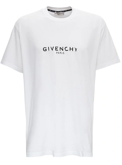 Shop Givenchy Oversize Jersey T-shirt With Vintage Logo Print In White