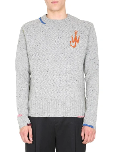 Shop Jw Anderson Crew Neck Sweater In Grey