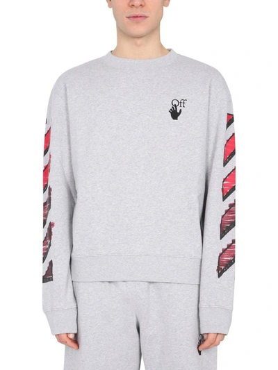 Shop Off-white Crew Neck Sweatshirt In Grey