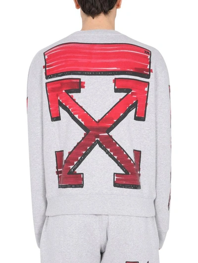 Shop Off-white Crew Neck Sweatshirt In Grey