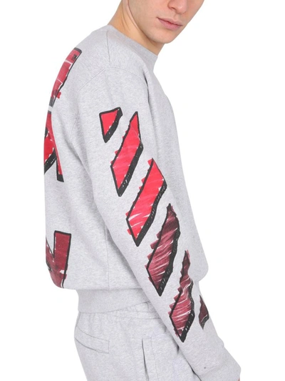 Shop Off-white Crew Neck Sweatshirt In Grey