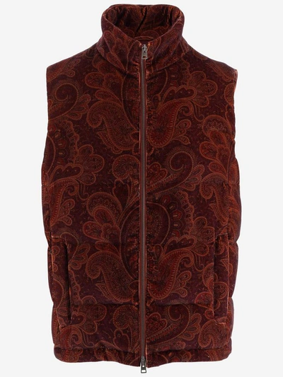 Shop Etro Coats In Rosso