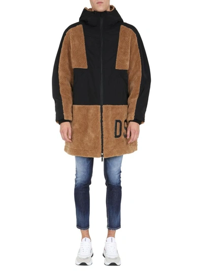 Shop Dsquared2 Coat With Logo In Black