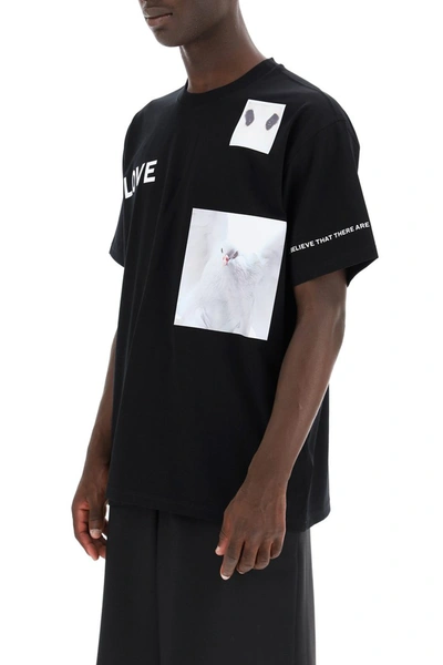 Shop Burberry T-shirt With Collage Prints In Black