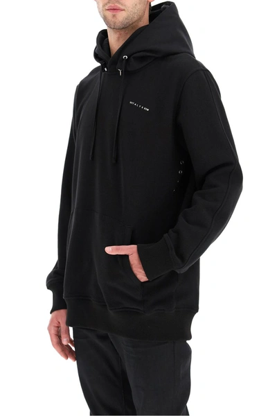 Shop Alyx 1017  9sm Hooded Sweatshirt With Metal Logo In Black