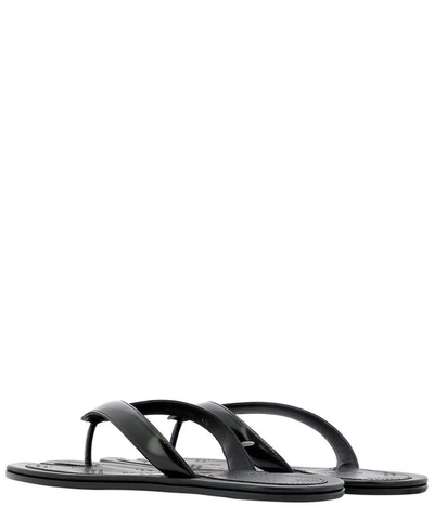 Shop Maison Margiela Leather Flip Flops In Black  