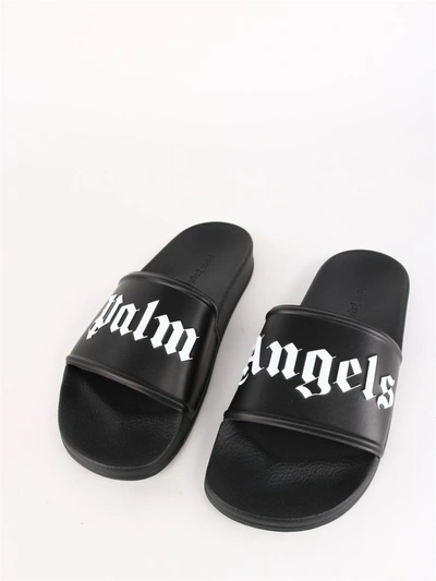 Shop Palm Angels Logo Sandal Black