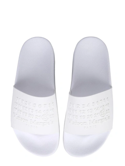 Shop Maison Margiela Slide Sandals In White