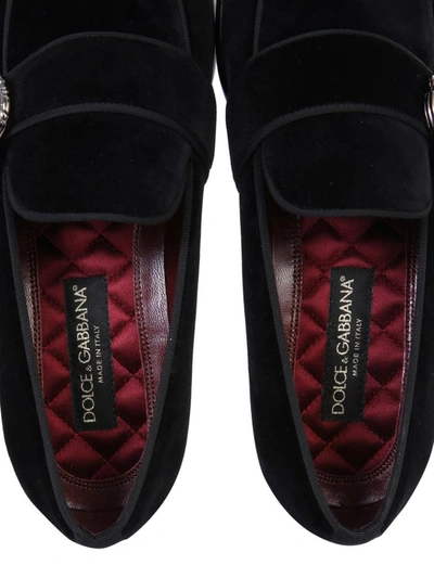 Shop Dolce & Gabbana Moccasin With Logo In Black