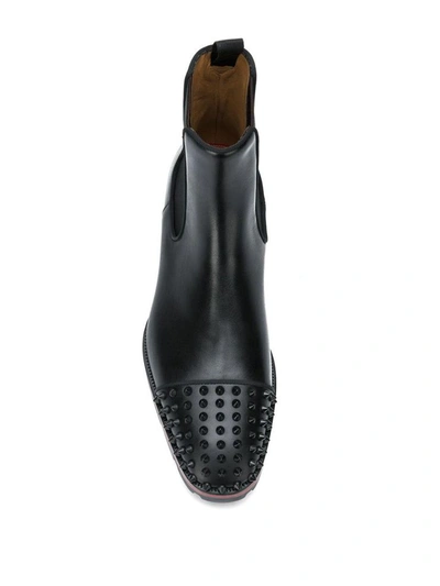 Christian Louboutin Black Melon Spikes Chelsea Boots