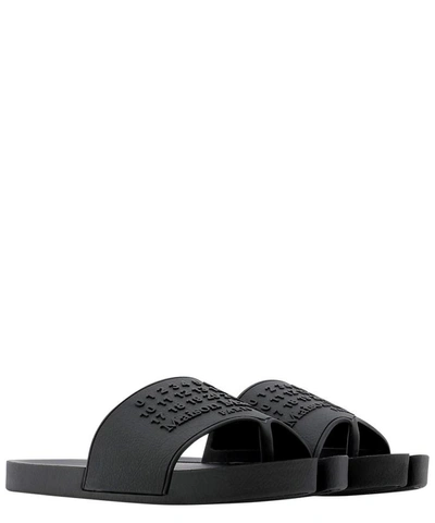 Shop Maison Margiela Rubber Sandals With Logo In Black  