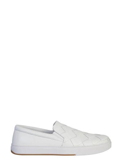 Shop Bottega Veneta Braided Nappa Slip - On In White