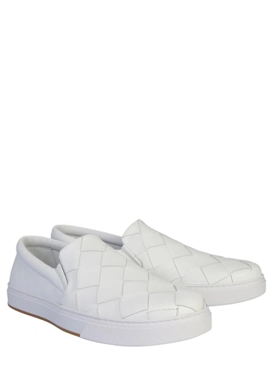 Shop Bottega Veneta Braided Nappa Slip - On In White