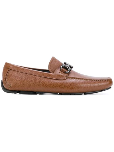 Shop Ferragamo Salvatore  Flat Shoes Leather Brown