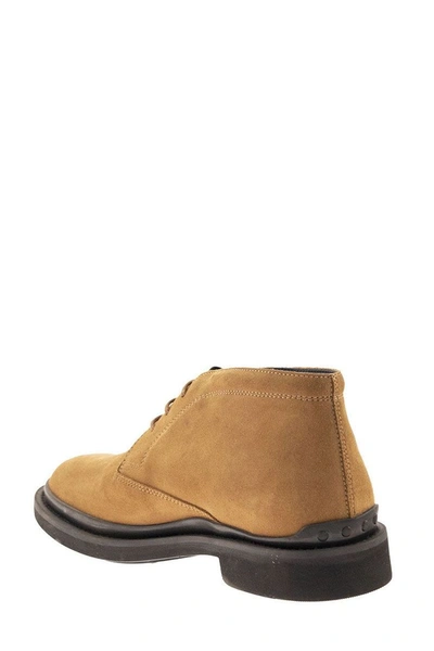 Shop Tod's Ankle Boot In Suede Leather In Brown