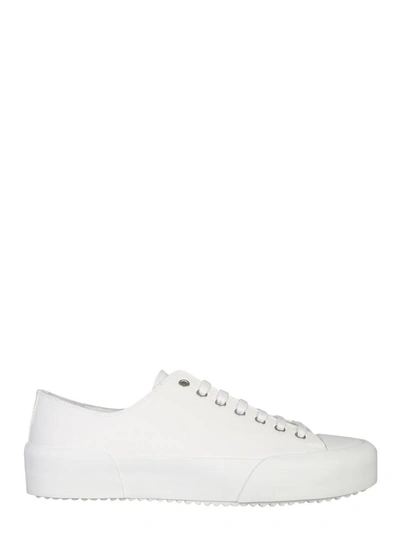 Shop Jil Sander Leather Sneakers In White