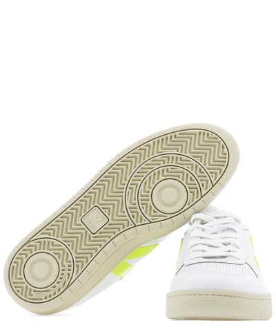 Shop Veja "v-10" Leather Sneaker In White