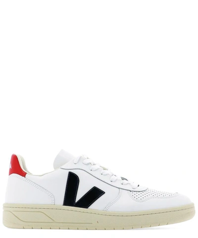 Shop Veja "v-10" Sneakers In White