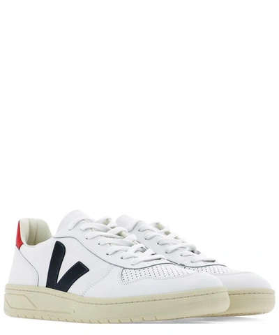 Veja V-10 Lace-up Sneakers In White