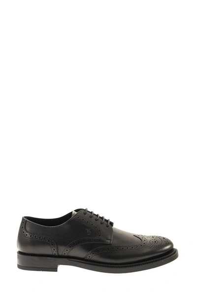 Shop Tod's Derby Shoes Leather In Black
