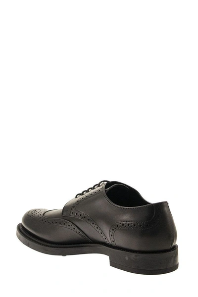 Shop Tod's Derby Shoes Leather In Black