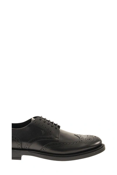 Shop Tod's Derby Shoes Leather In Black