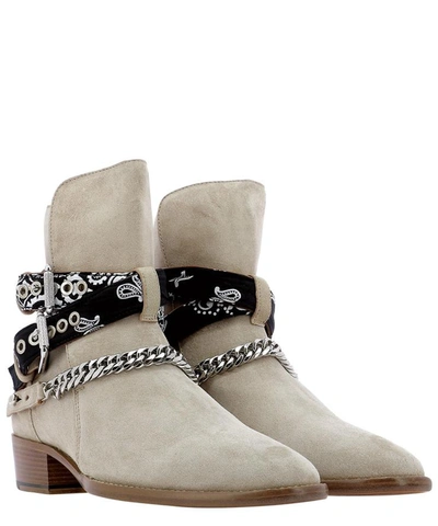 Shop Amiri "bandana Buckle" Ankle Boots In Beige