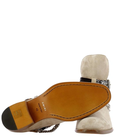 Shop Amiri "bandana Buckle" Ankle Boots In Beige