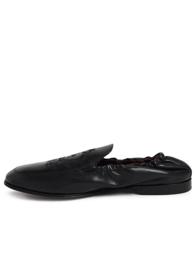 Shop Dolce & Gabbana Black Plume Slippers