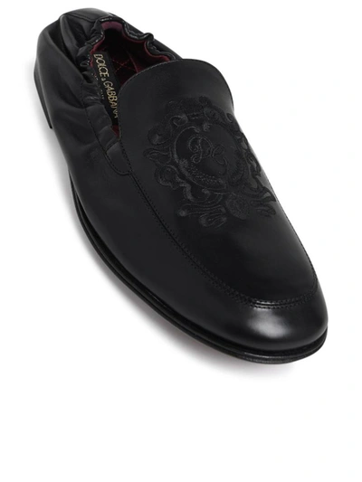 Shop Dolce & Gabbana Black Plume Slippers