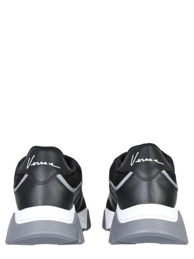 Shop Versace Shark Sneakers In Black