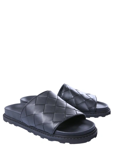 Shop Bottega Veneta Braided Nappa Leather Slide Sandal In Black